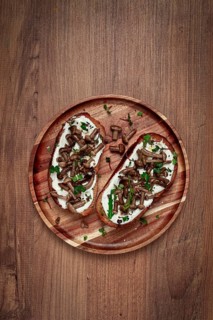 Sandwiches with cream cheese and pickled honeydew, healthy breakfast, homemade
