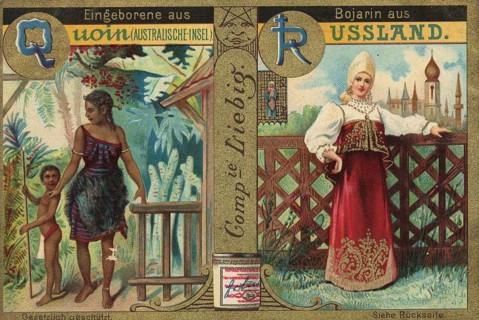 Picture series Noble woman from all over the world, Woman from Quoin, Australian island and Boyarin
