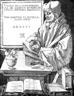 Erasmus of Rotterdam, after A. Dürer 1526, portrait, universal scholar, humanist, European
