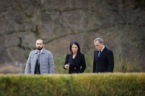 Trilateral meeting at Villa Borsig between Germany, Armenia and Azerbaijan. Annalena Bärbock