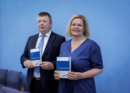 (L-R) Thomas Haldenwang, President of the Federal Office for the Protection of the Constitution,