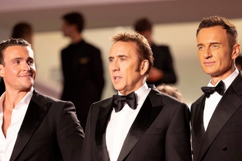Cannes, France, 17.5.2024: Alexander Bertrand, Nicolas Cage, Julian McMahon at the premiere of The