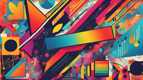 Pop art styled music album illustration featuring abstract crayon patterns and erratic lines in