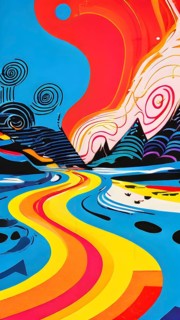 Pop art styled music album illustration featuring abstract crayon patterns and erratic lines in