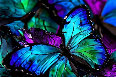 Abstract piece inspired by the iridescent scales of a butterfly highlighting how nature influences