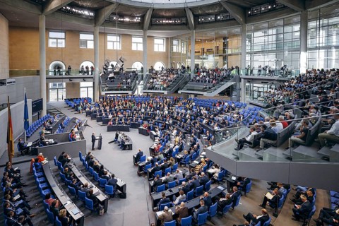 Federal Chancellor Olaf Scholz, (SPD), recorded during a government statement in the German