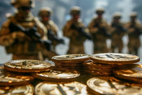 Legal Swat team seizing illegal bitcoin to prevent illegal transactions and illegal financing, AI