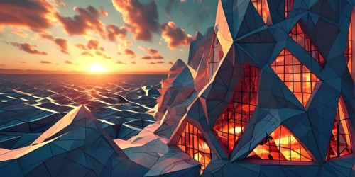 KI generated architectural structure melding computer aided design illustrations with genuine
