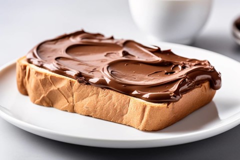 Toast bread with chocolate spread. KI generiert, generiert, AI generated