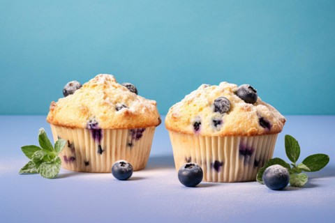 Blueberry muffins. KI generiert, generiert, AI generated