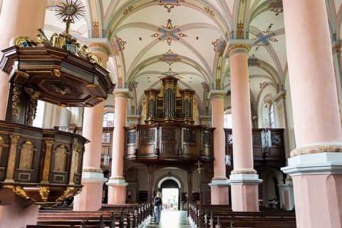 Interior view, Carmelite monastery, Beilstein, Moselle, Rhineland-Palatinate, Germany, Europe
