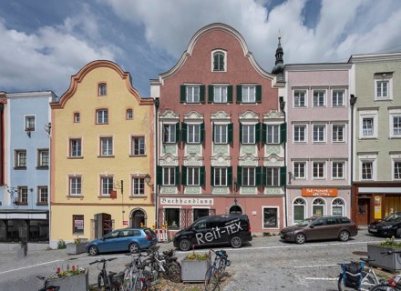 Late Baroque row of houses, Lower Town Square, Schärding, Lower Austria, Austria, Europe