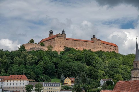 View of Plassenburg Castle, mentioned in 1135, in 1557 the complex was expanded into a Renaissance