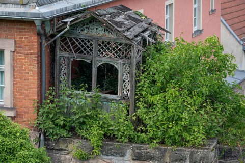 Old, dilapidated garden shed at the former Weimann's büttnnerei, Schießgraben, Kulmbach, Upper
