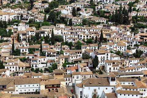 City view, sea of houses from above, Granada, Andalusia, Spain, Europe