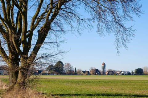 Landscape with water tower, Lanstroper Ei, industrial heritage, Lanstrop, Dortmund, Ruhr area,