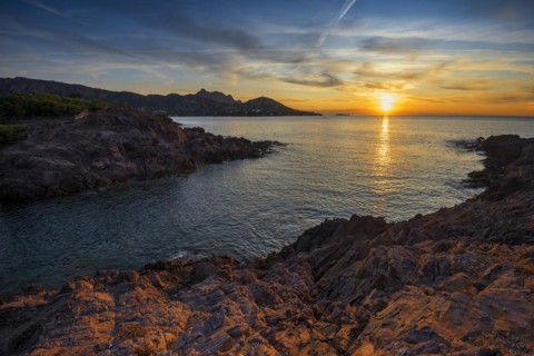 Cap du Dramont, sunrise, Massif de l'Esterel, Esterel Mountains, Département Var, Région