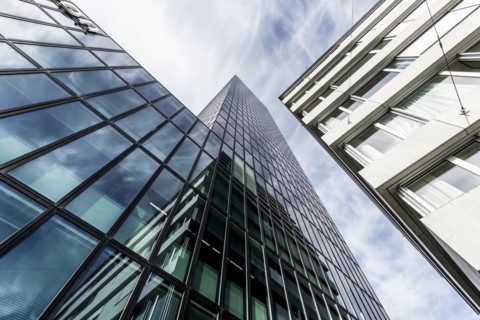 Modern architecture, high-rise building, Messeturm, Basel, Canton of Basel-Stadt, Switzerland,