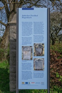 Information board about the history of the Jewish cemetery in Hagenach, Hagenbach, Upper Franconia,