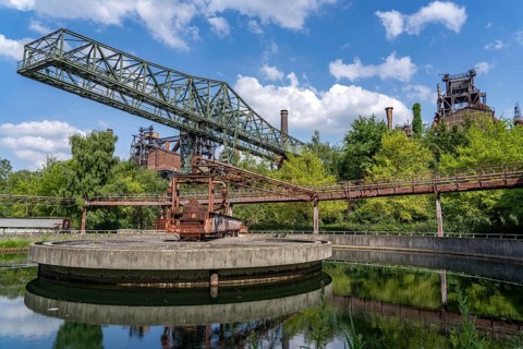 Duisburg North Landscape Park, circular clarifier, crocodile crane, blast furnaces, North