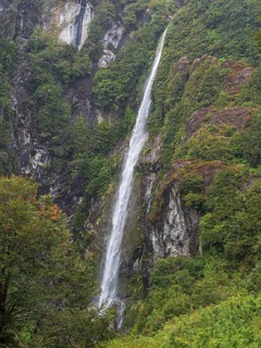 Waterfall Salto El Condor, Queulat National Park south of Puyuhuapi, Patagonia, Chile, South