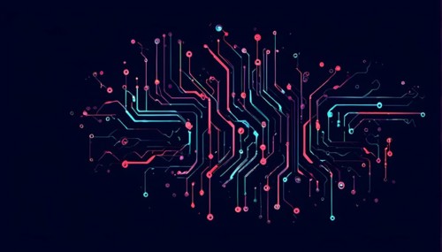 Illustration of abstract stream Artificial intelligence, Big data, AI generated