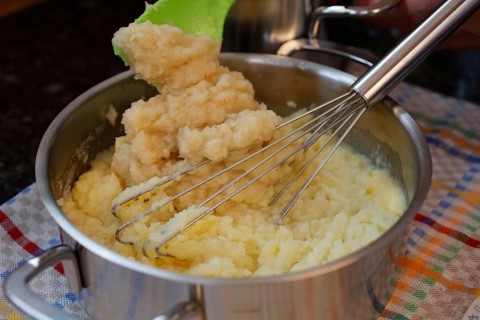 Swabian cuisine, preparation of parsley root and mashed potatoes, mashed potatoes for sour kidneys,