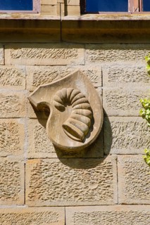 Coat of arms, stone plaque, relief, Varbüler Castle, Hemmingen Castle, former seat of the barons of