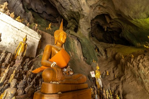 Buddha statues in the Pak Ou caves near Luang Prabang, Laos, Asia