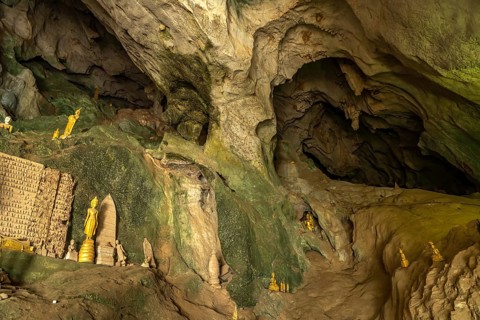 Buddha statues in the Pak Ou caves near Luang Prabang, Laos, Asia