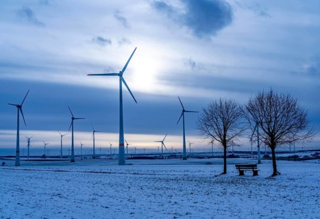 Wind farm, north of Lichtenau, self-proclaimed energy town, over 190 wind turbines and over 1200