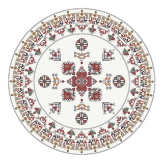 Traditional Bulgarian embroidery design element over white background