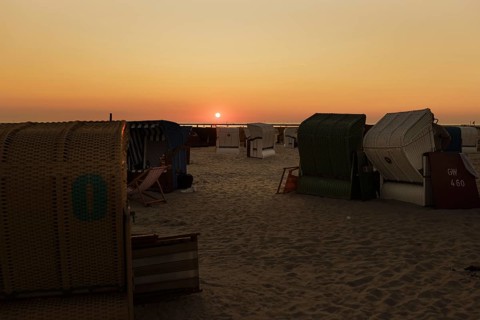 Sunset on the beach of Borkum, 19.07.2024