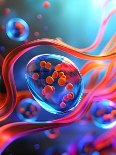 Three dimensional render of cholesterol in blood stream, AI generated