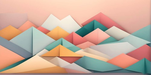 Abstract origami wallpaper illustration, AI generated