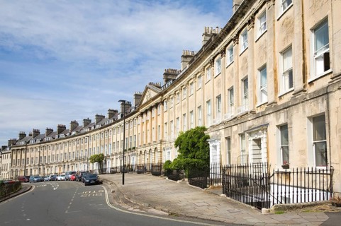 Georgian architecture of Camden Crescent in Bath, Somerset, England, built by John Eveleigh in 1788