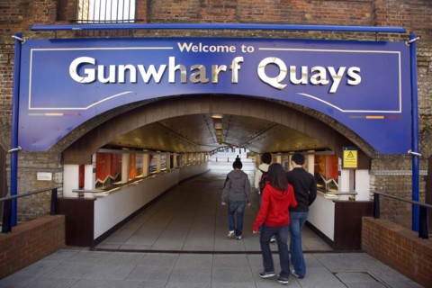 Tunnel into Gunwharf Quays development, Portsmouth, Hampshire, England, United Kingdom, Europe
