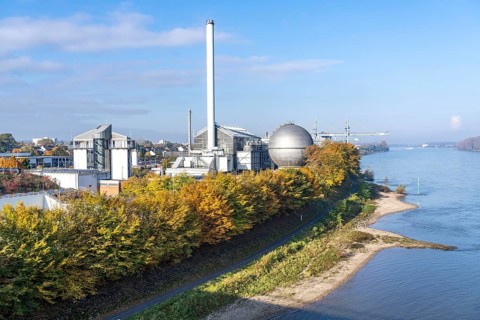 Municipal sewage treatment plant on Salierweg in the north of Bonn, directly on the Rhine, treats