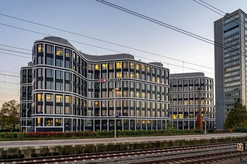 The headquarters of the logistics service provider DB Schenker AG, on Kruppstrasse, at the main