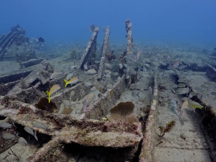 Wreck of the Benwood. Dive site John Pennekamp Coral Reef State Park, Key Largo, Florida Keys,