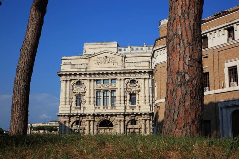 Palazzo di Giustizia, Palace of Justice, Prati district on the banks of the Tiber, Rome, Italy,