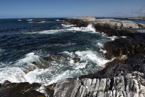 Archipelago landscape in Norway on the Atlantic