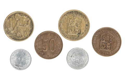 Various coins of Czechoslovakia, 60s, crowns and heller, obverse and reverse