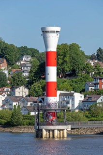 Lighthouse, houses, hill, Blankenese, Hamburg, Germany, Europe