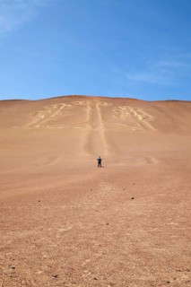 Geoglyph El Candelabro or candelabra of Paracas, Paracas, Reserva Nacional de Paracas, Ica region,