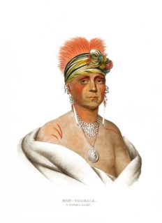 American Indian, Native American, Mon-Chonsia. Great Walker, Chief from the Kansas tribe, United