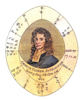 George Parker (1651-1743) English almanac maker, astrologer and quack, Parker's natal chart or