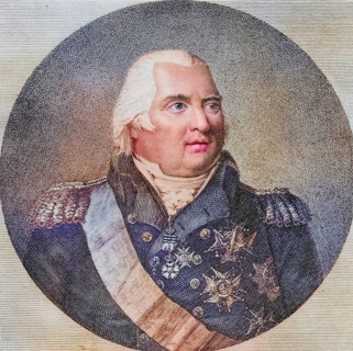 Louis XVIII, Louis-Stanislas-Xavier, 1755-1824, King of France 1814-1824, Photo-etching from an old