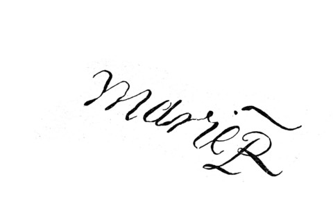 Signature, handwriting of Mary Stuart, historical, digital reproduction of an original from the