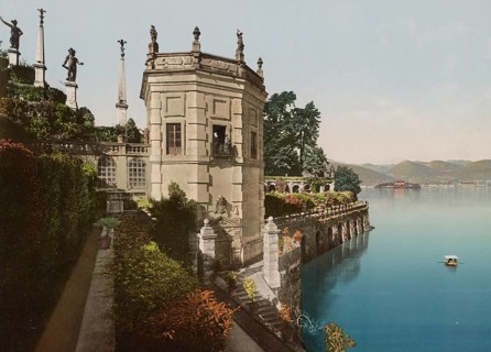Lake Maggiore. Isola Bella. Garden, part of the Torrione, Italy, 1890, Historic, digitally restored